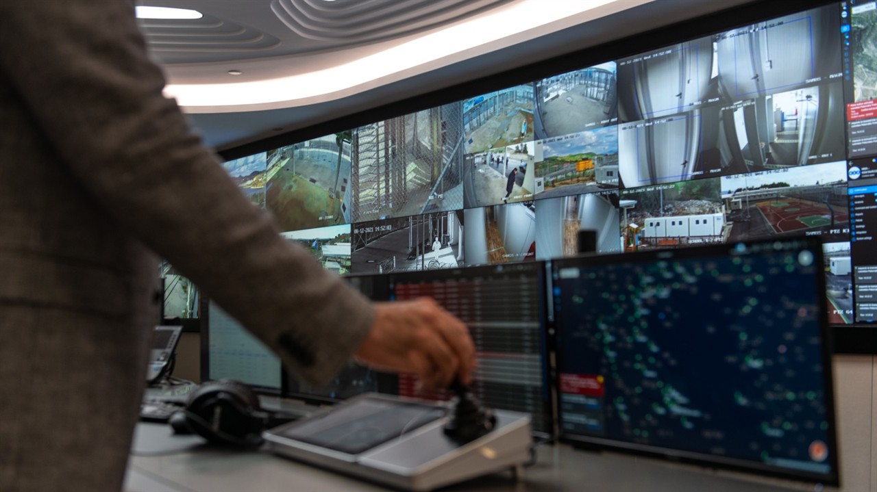 Person controlling surveillance footage